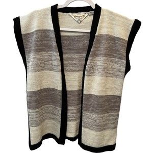 VTG Nortons Point 100% ACRYLIC Sweater Vest Beige/black / Gray Size Large